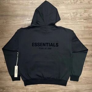 Fear of God ESSENTIALS Black Pullover Hoodie with Tag